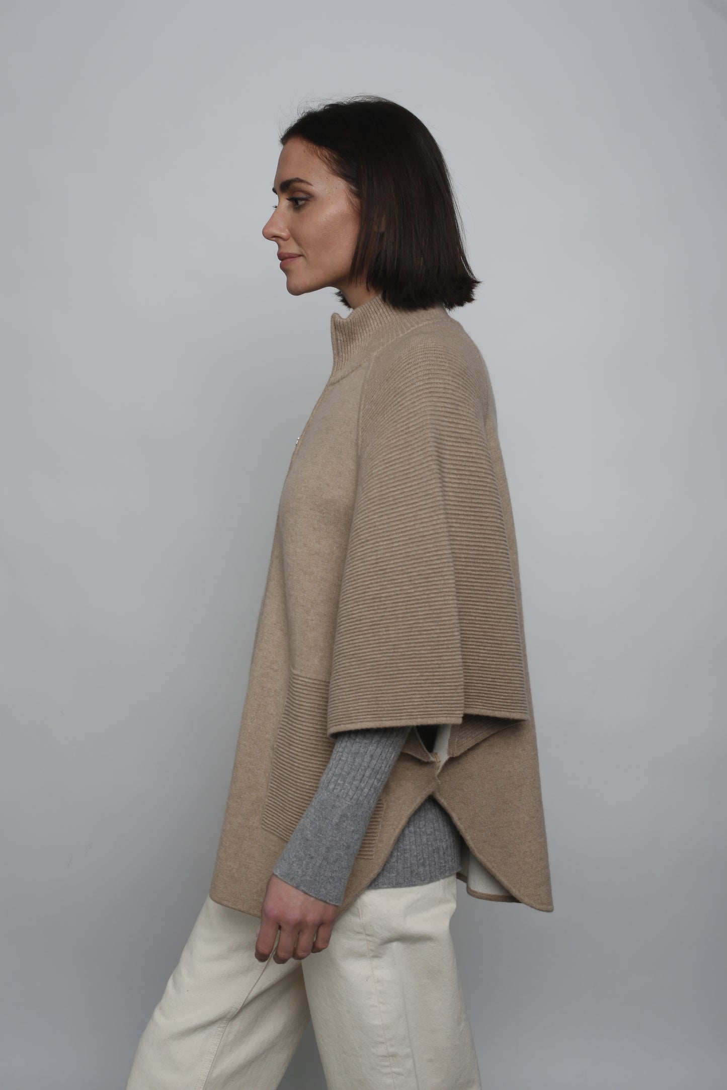 Ottoman Stitch Zip Capelet