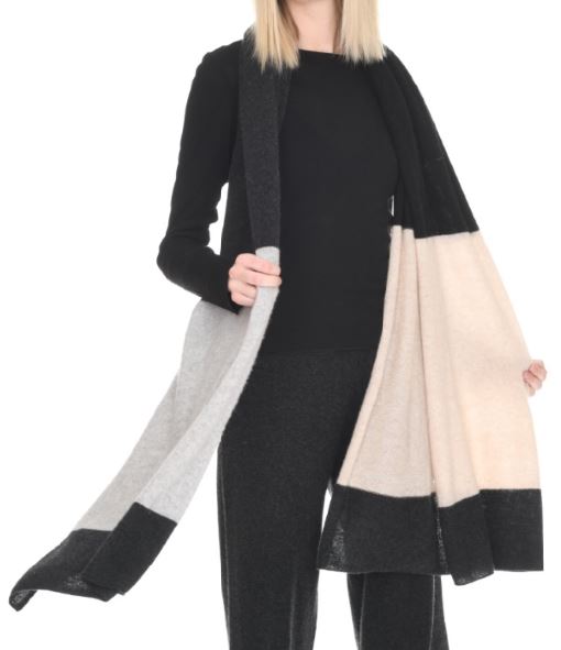 100% Cashmere Color Blocked Shawl