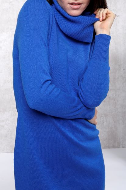 Cashmere Long Sleeve Cowl Neck Dress