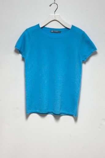 100% Cashmere Luxury Crew Neck Short Sleeve Tee