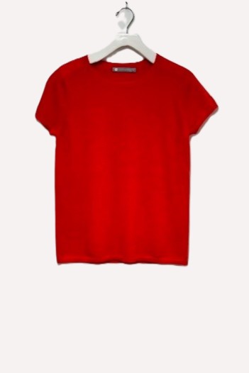 100% Cashmere Luxury Crew Neck Short Sleeve Tee