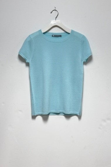 100% Cashmere Luxury Crew Neck Short Sleeve Tee