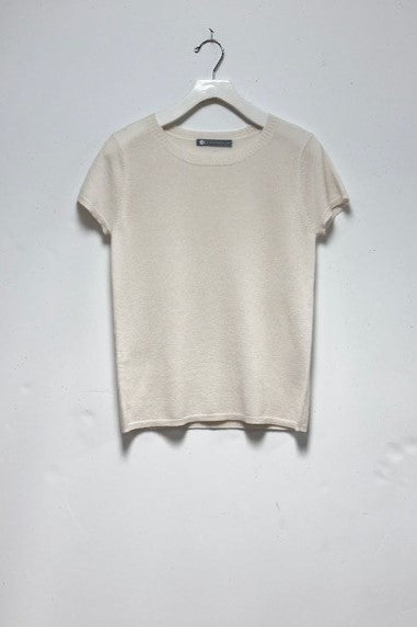 100% Cashmere Luxury Crew Neck Short Sleeve Tee