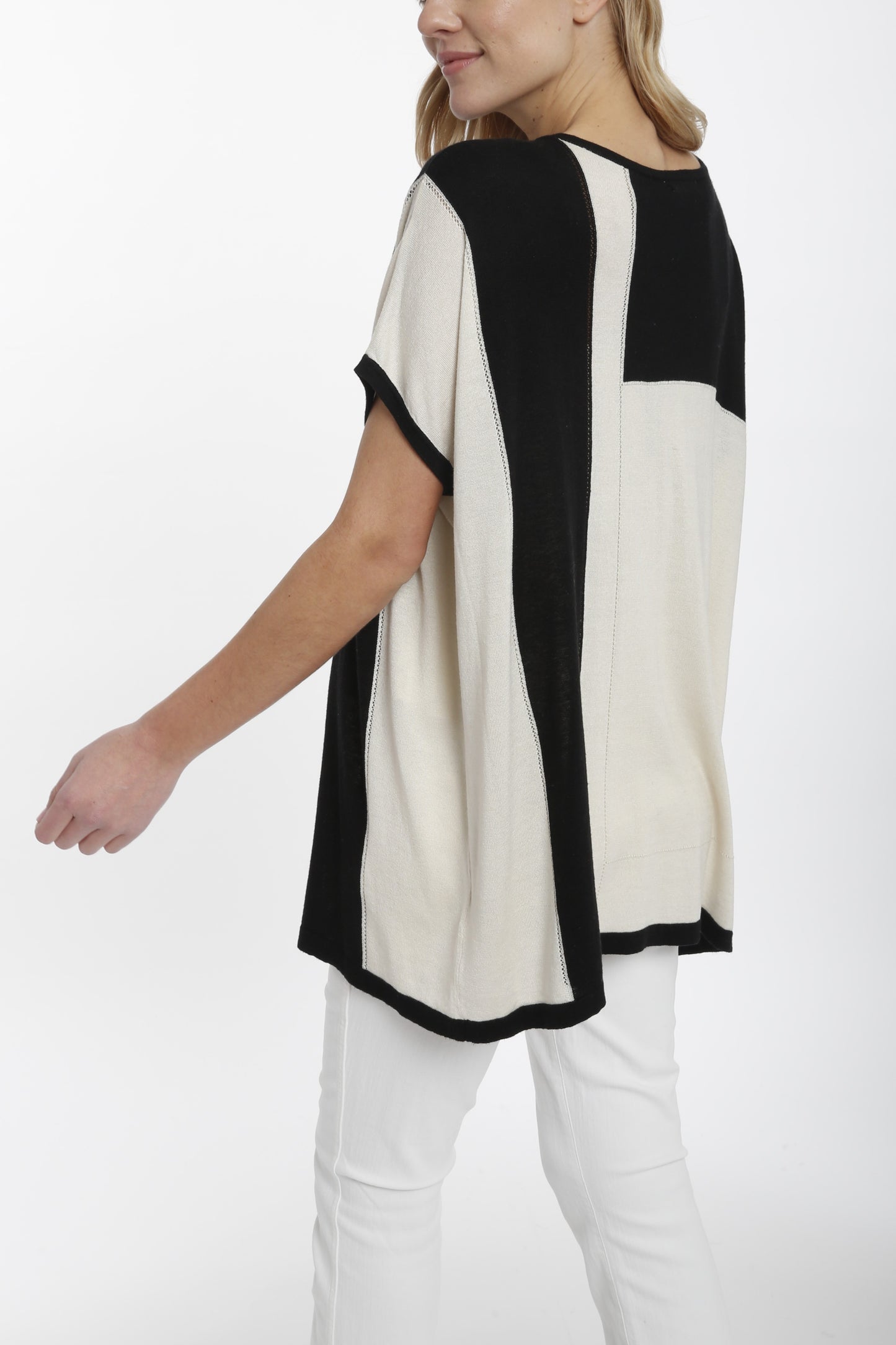 Cashmere Blend Color Block Tunic