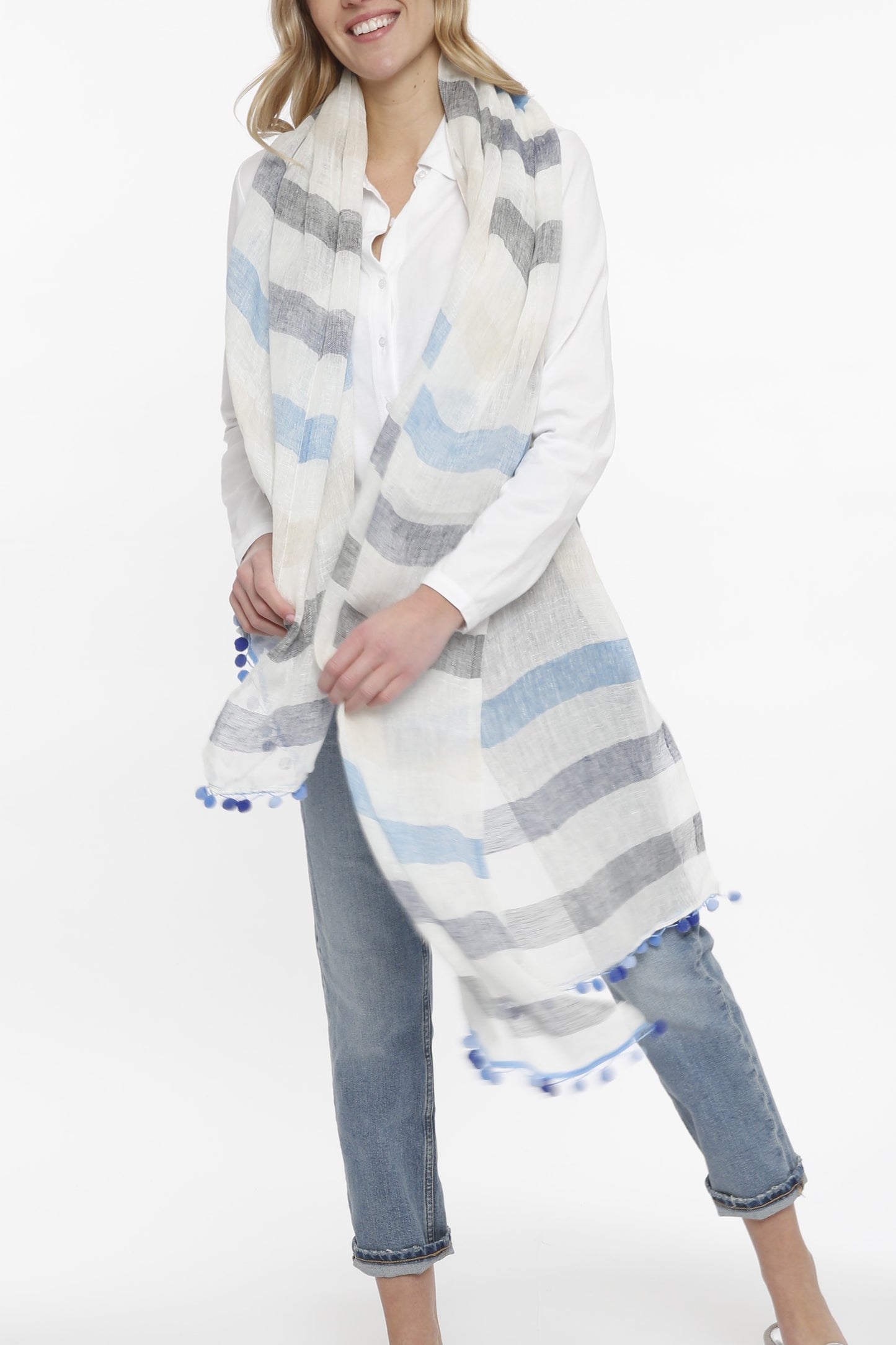 Stripe Linen Scarf