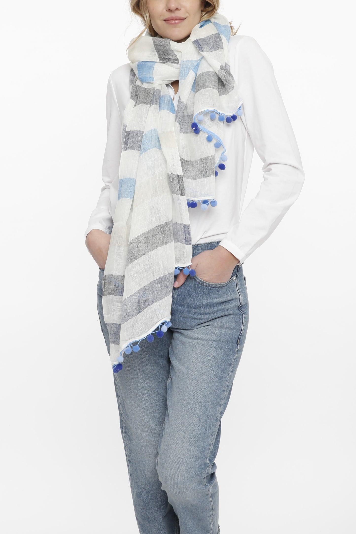 Stripe Linen Scarf