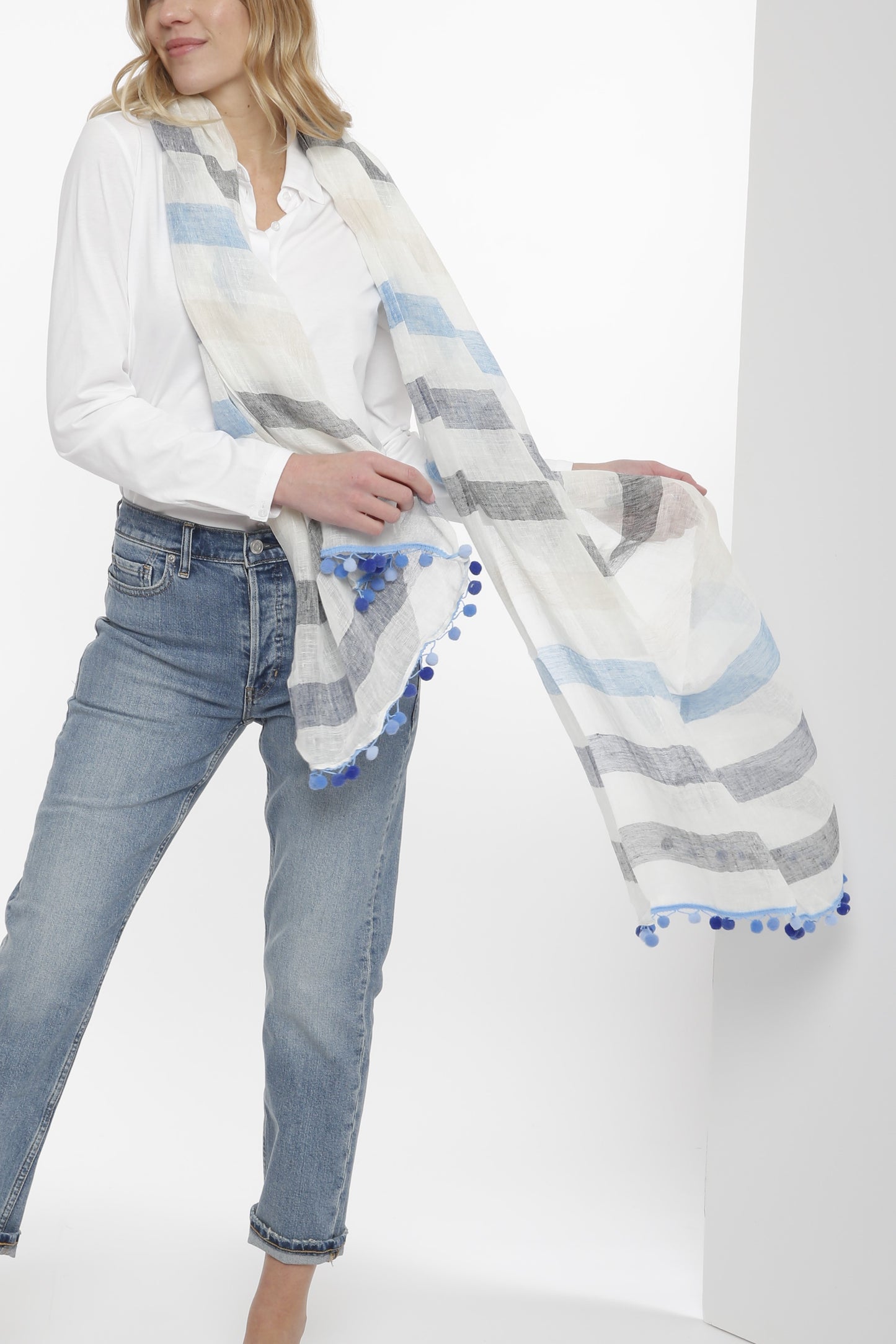 Stripe Linen Scarf