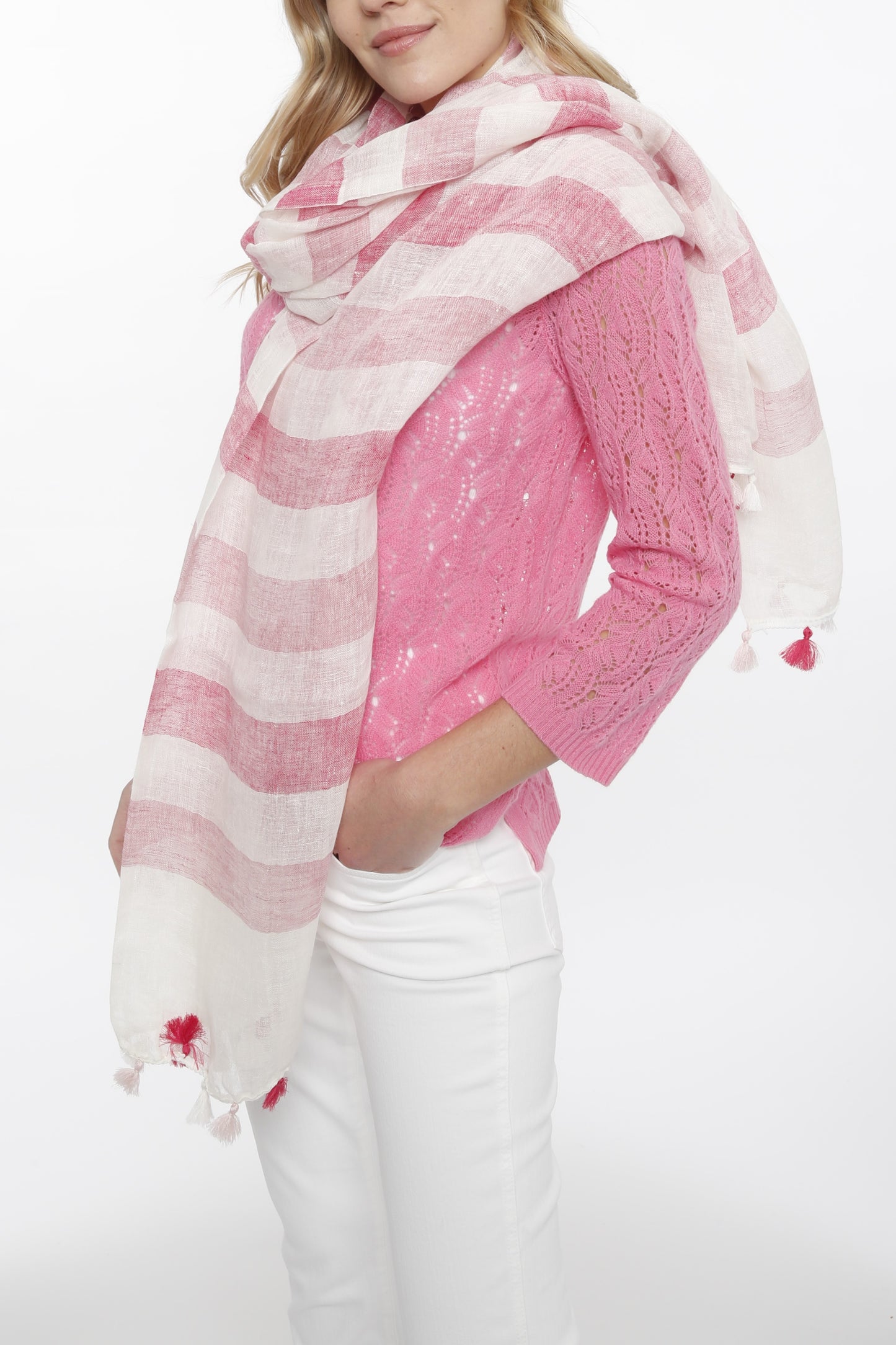 Stripe Linen Scarf