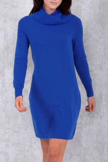 Cashmere Long Sleeve Cowl Neck Dress
