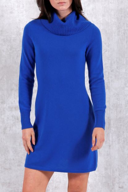 Cashmere Long Sleeve Cowl Neck Dress