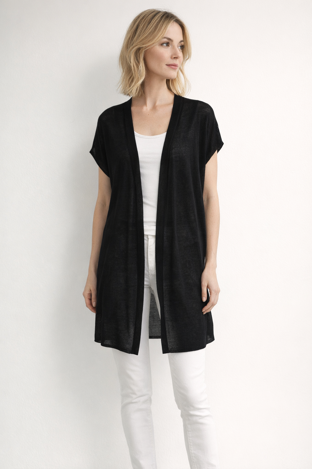 Drop Needle Sleeveless Cardigan