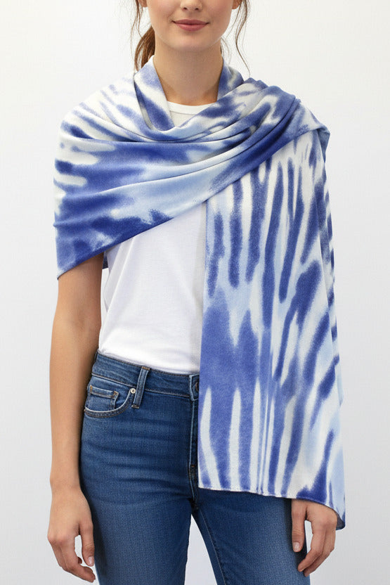 Cotton Blend Tie Dye Printed Scarf