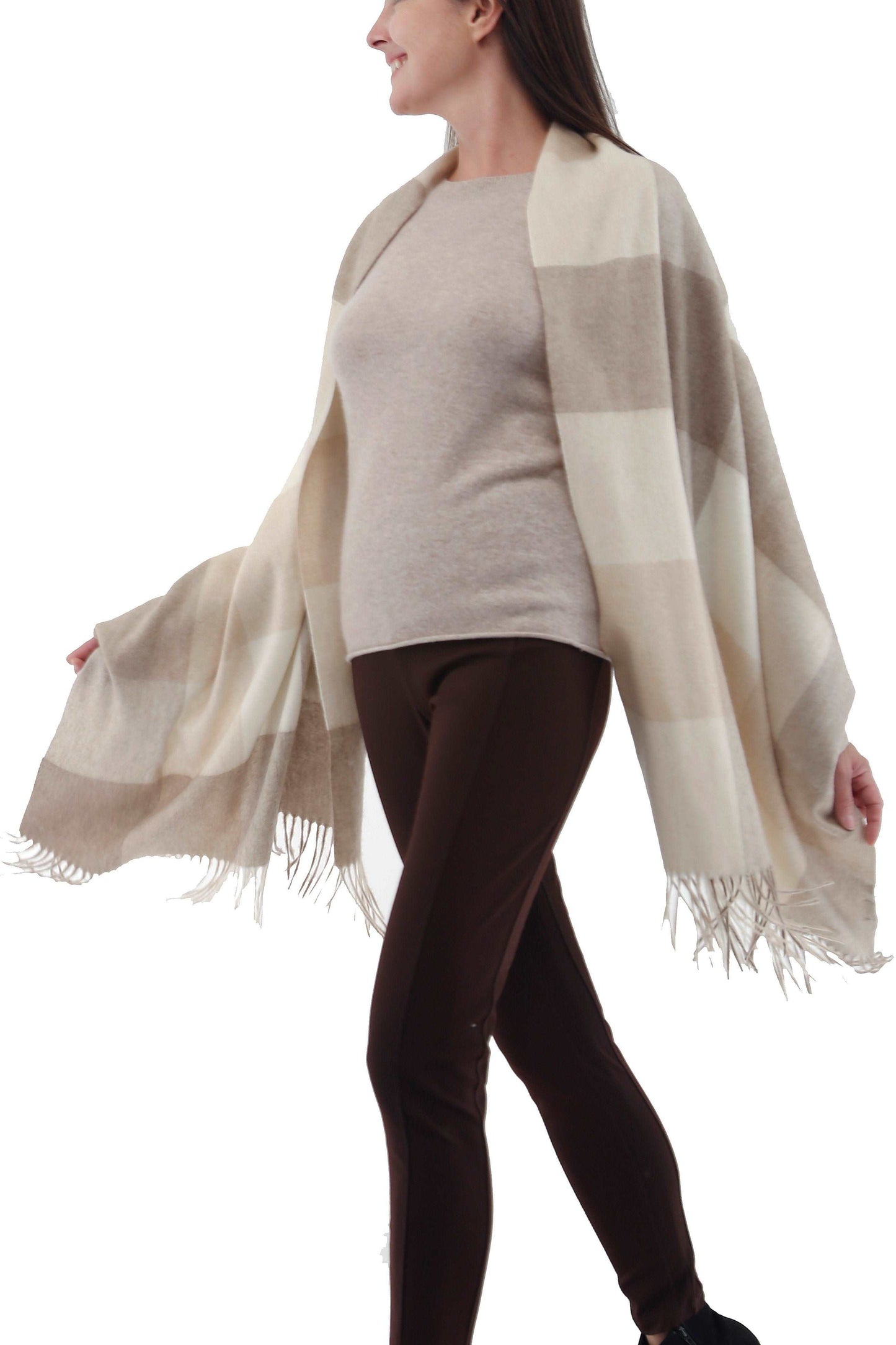 Woven Cashmere Shawl Eco-Friendly Mongolian Cashmere