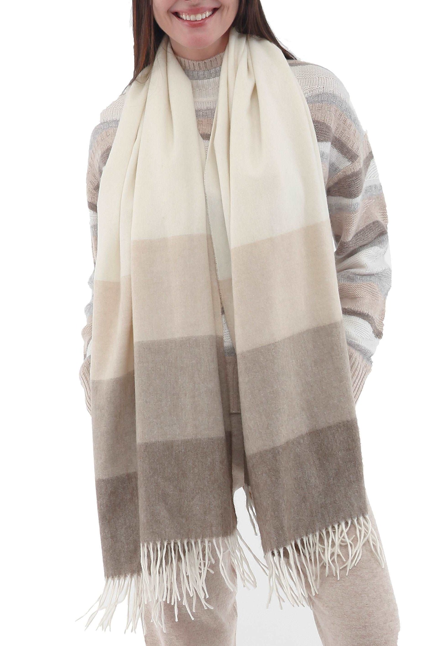 Woven Cashmere Shawl Eco-Friendly Mongolian Cashmere