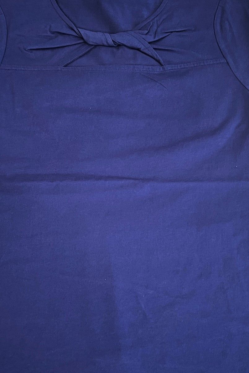 Cotton Jersey Twist Neck 3/4 Sleeve Tee