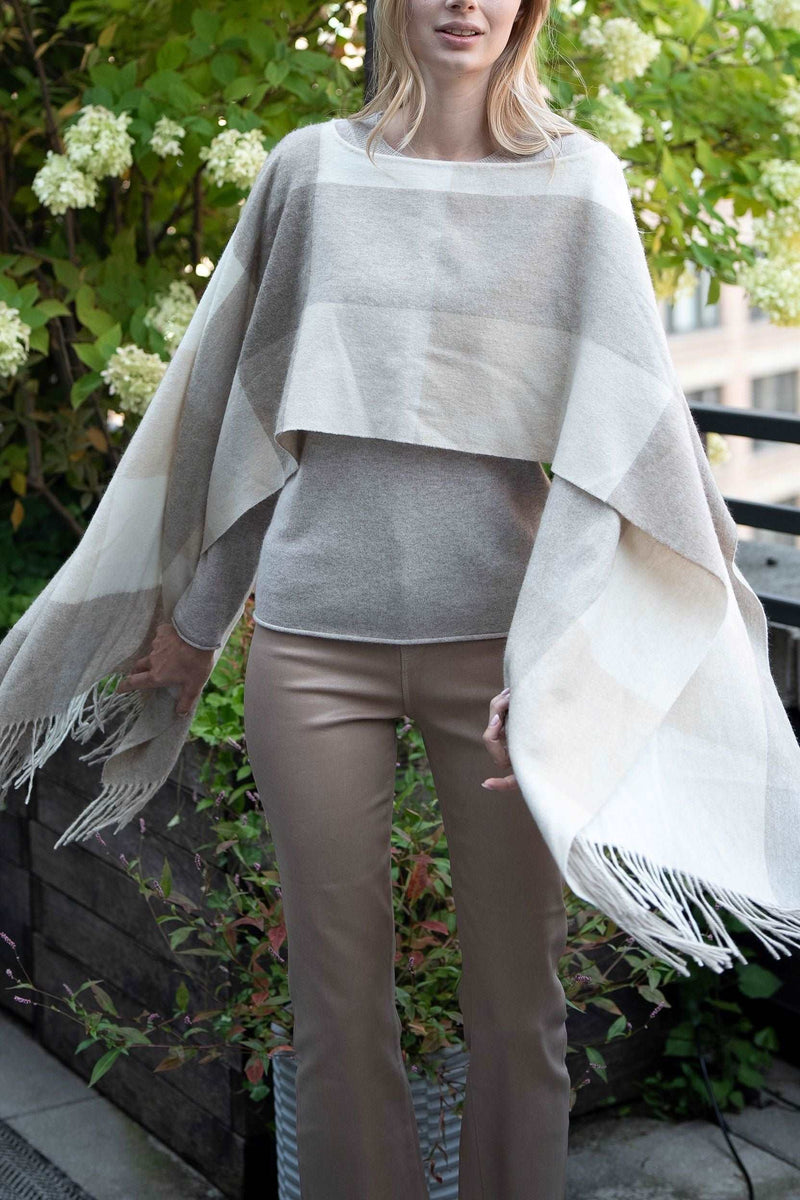 Loose Weave Poncho Top Natural