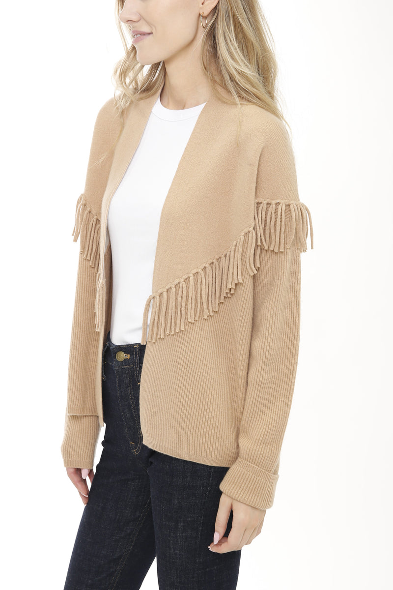 ◆Sienne◆ Jazz Fringe Cardigan Khaki S4FKN120 Jazz Fringe Cardigan (Khaki) - sienne