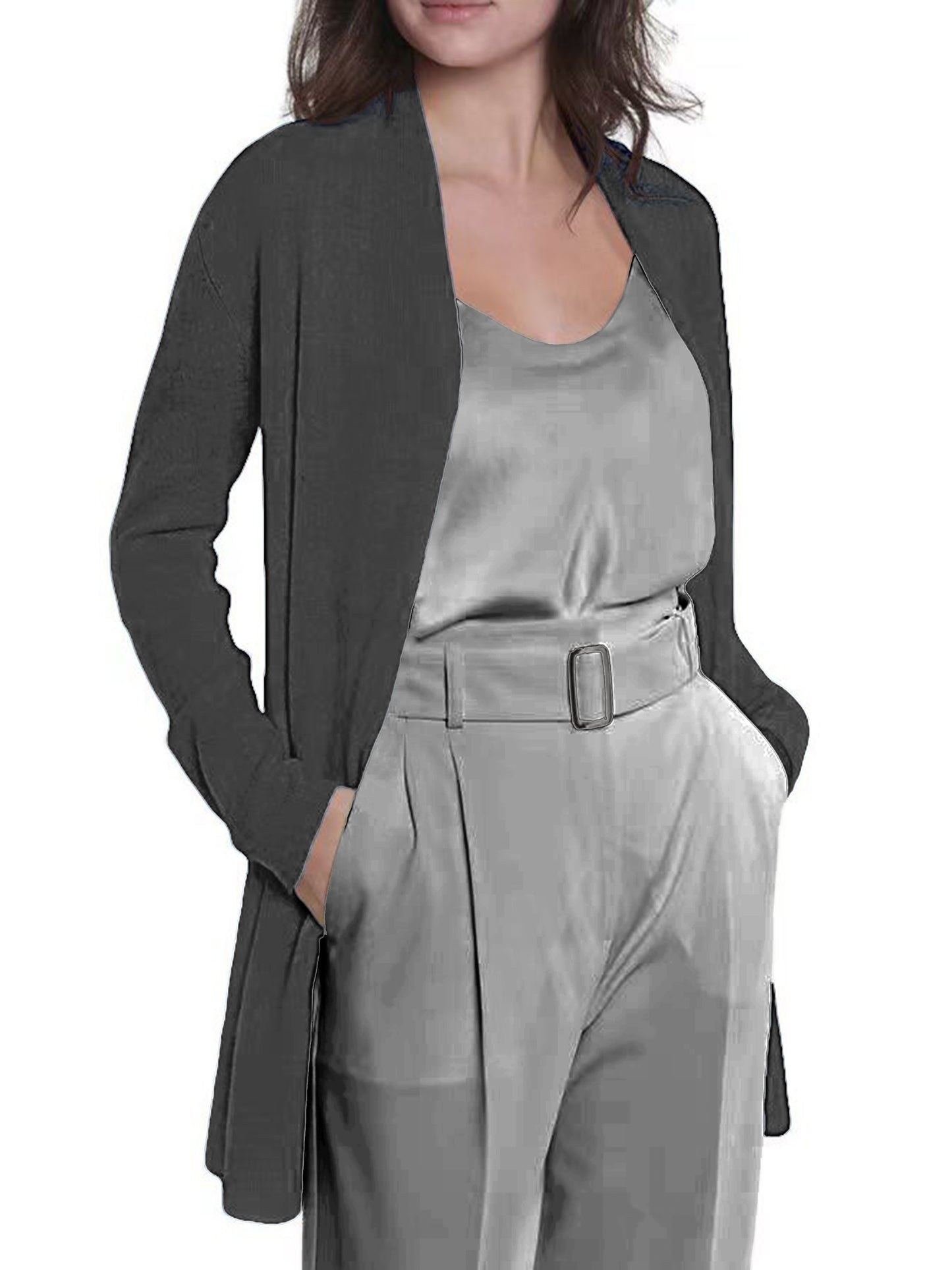 100% Cashmere Open Cardigan