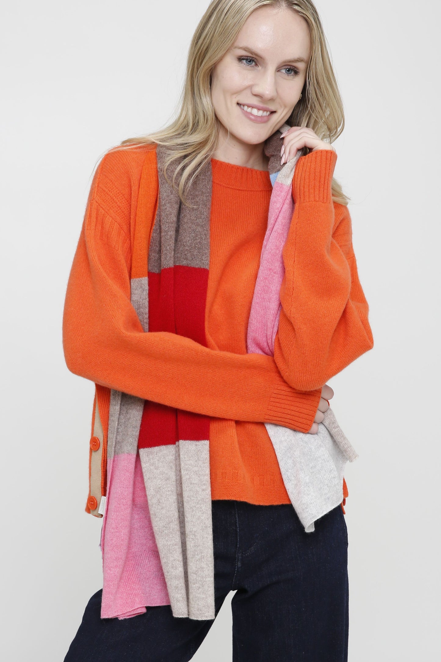 100% Cashmere Checkerboard Scarf