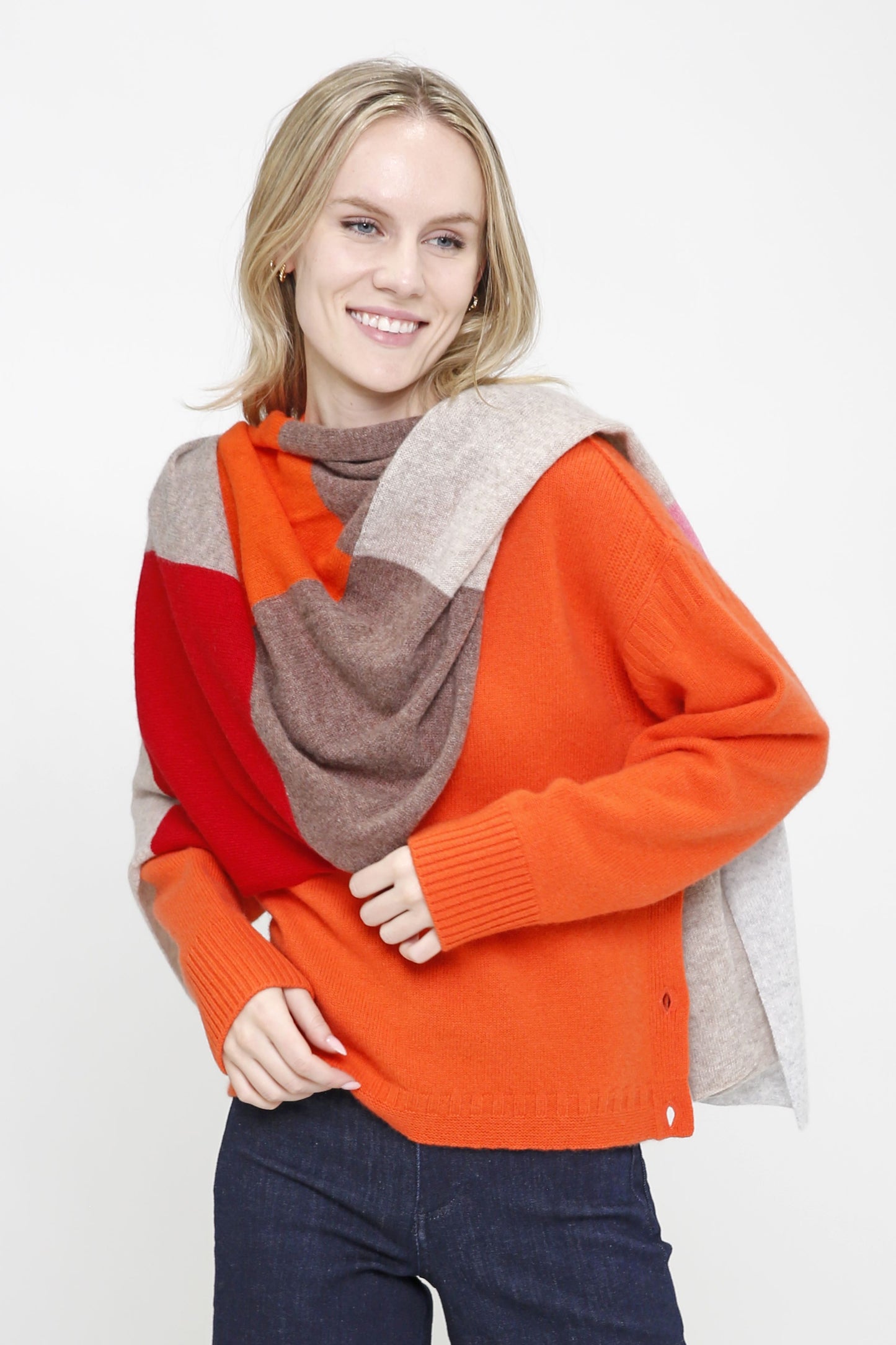 100% Cashmere Checkerboard Scarf