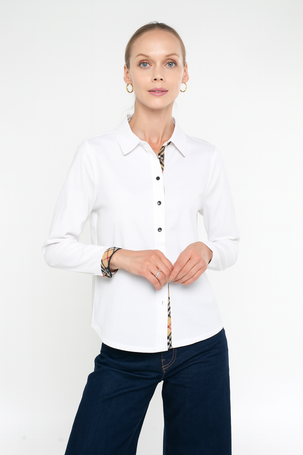 The Perfect Knit Shirt with Plaid Woven