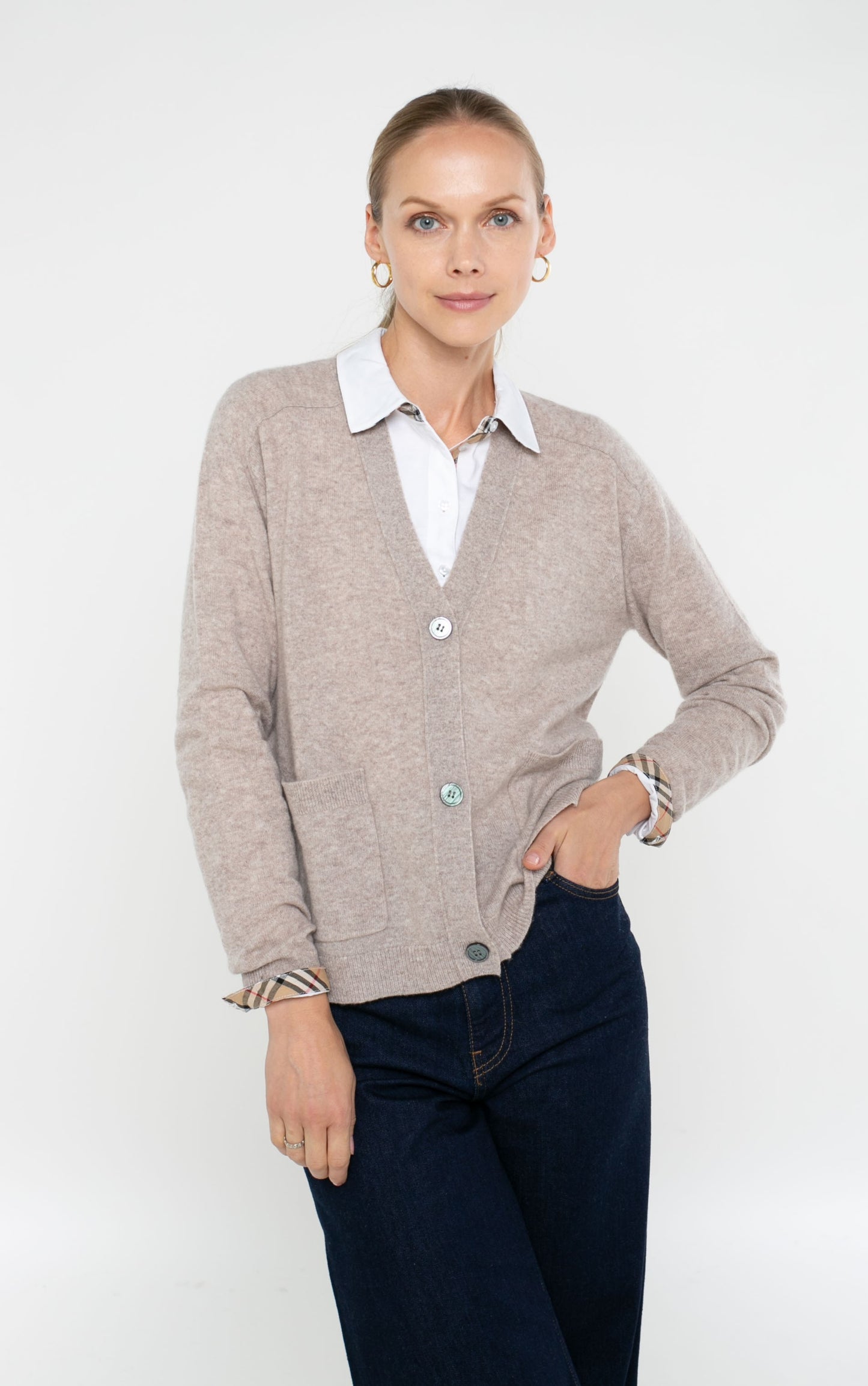 Cashmere Button Front Cardigan