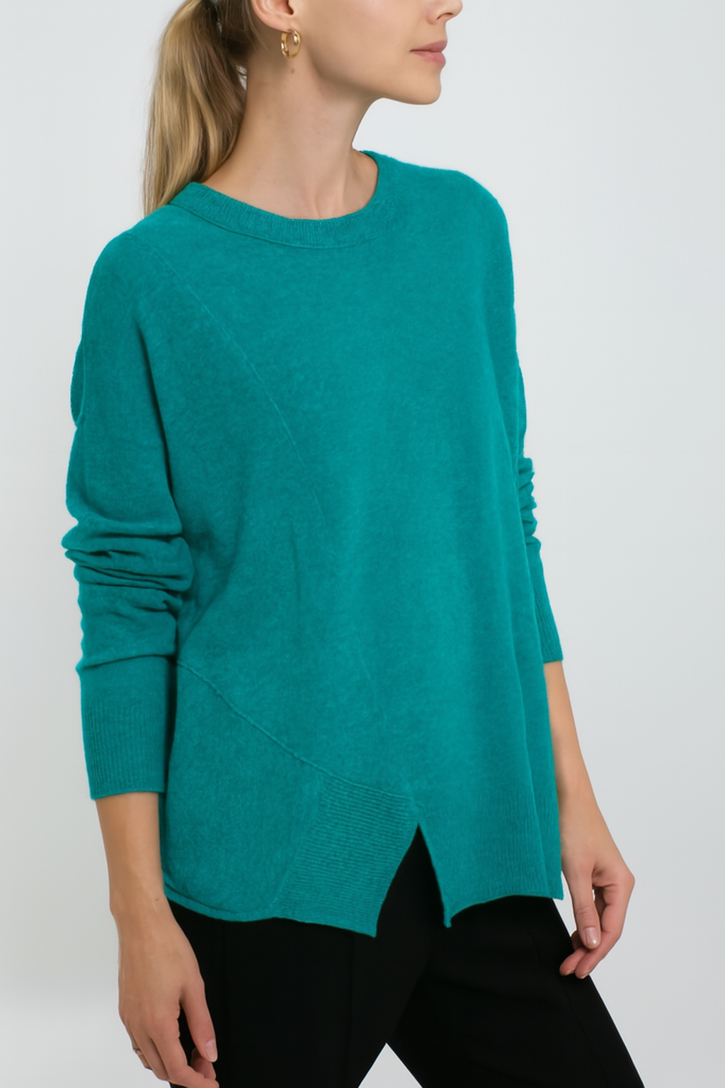 Cashmere Long Sleeve Assymetric Sweater