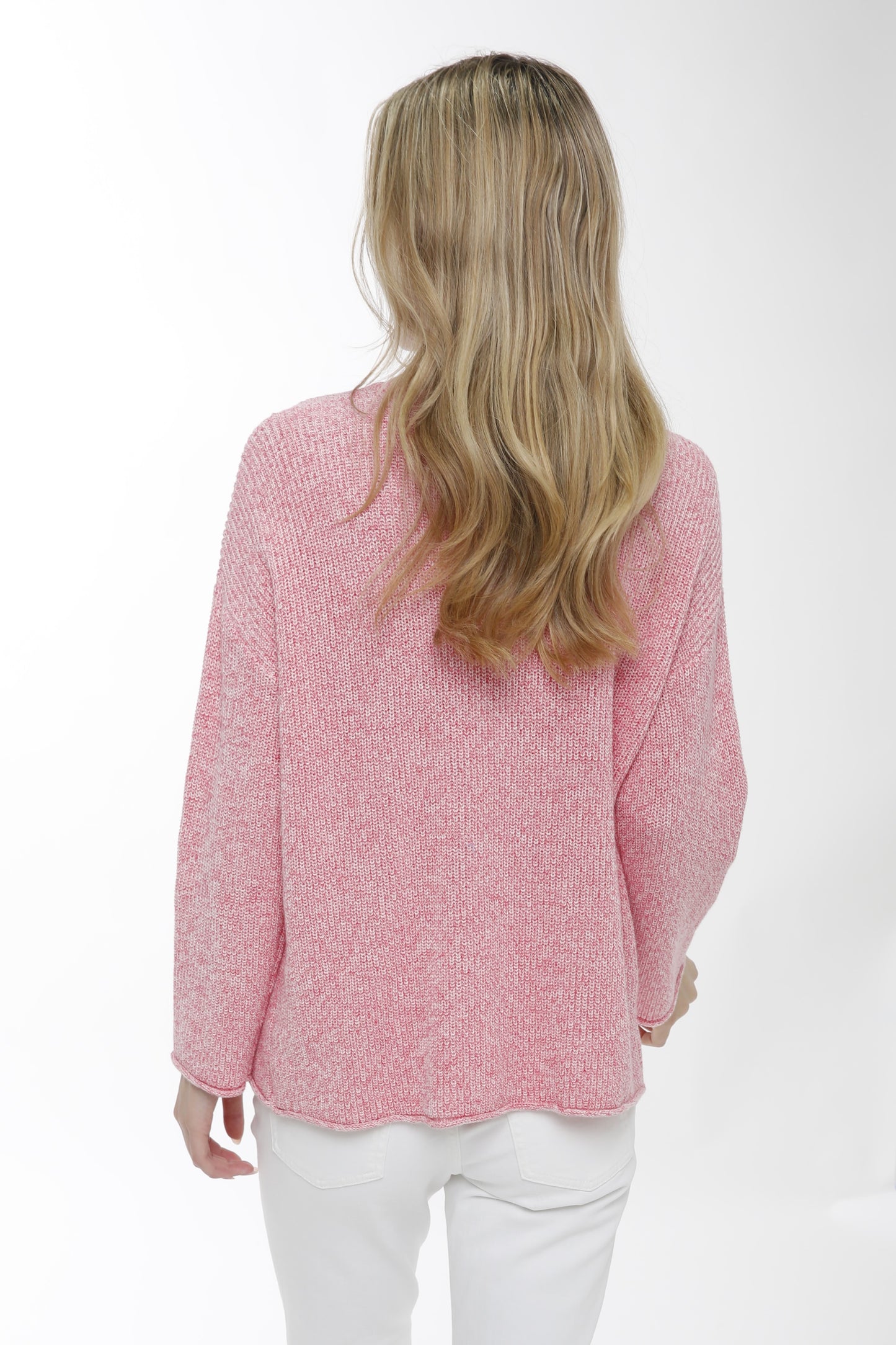 Multi Color Marled V-Neck Pullover
