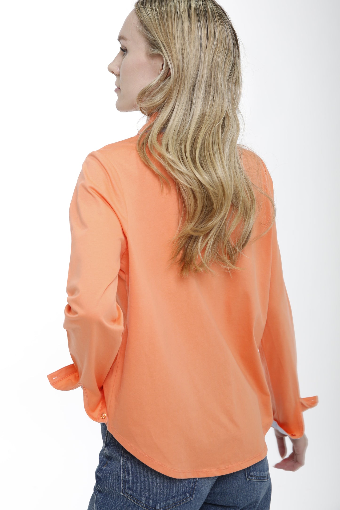 Long Sleeve Button Front Shirt with Woven Trims
