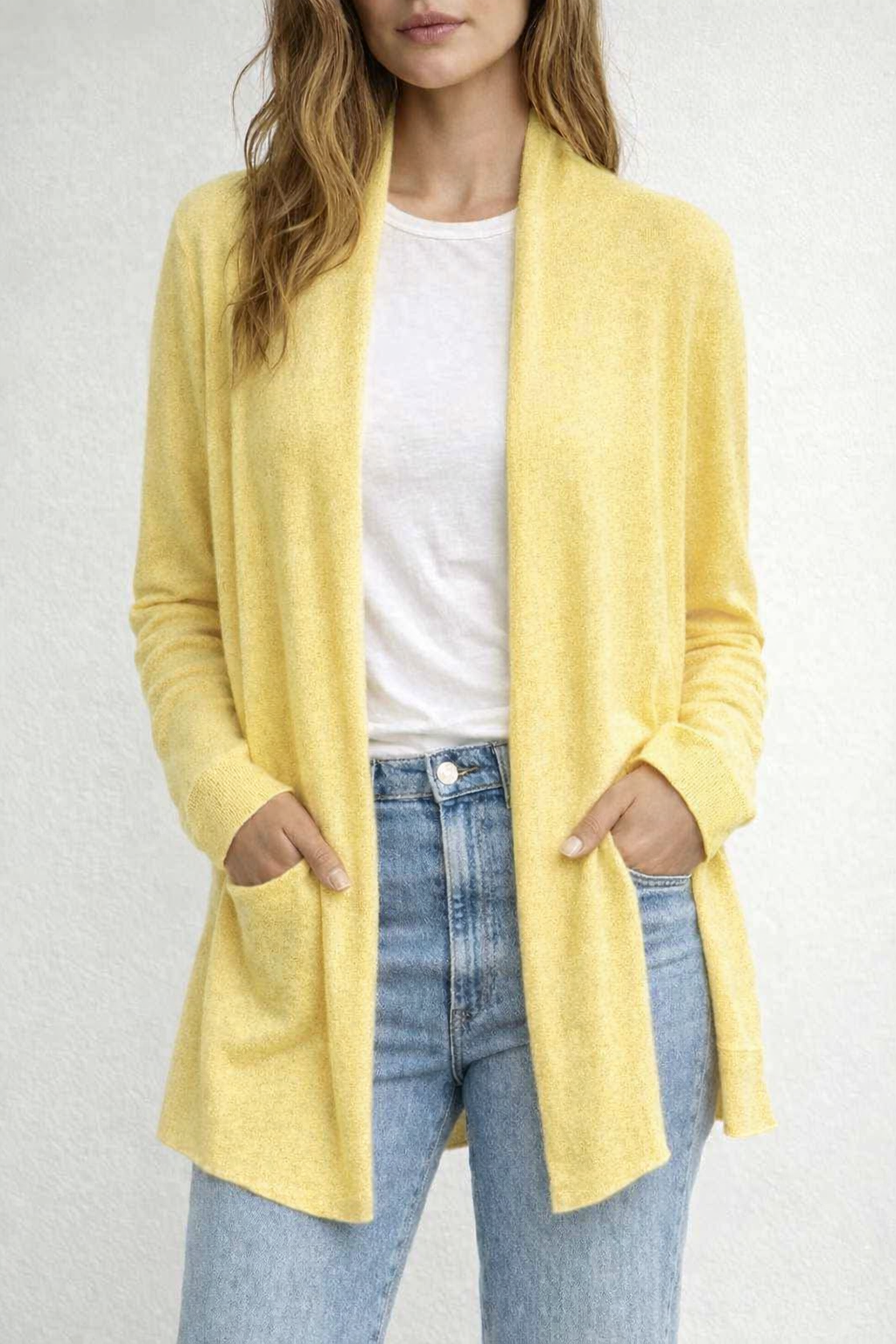 100% Cashmere Open Cardigan