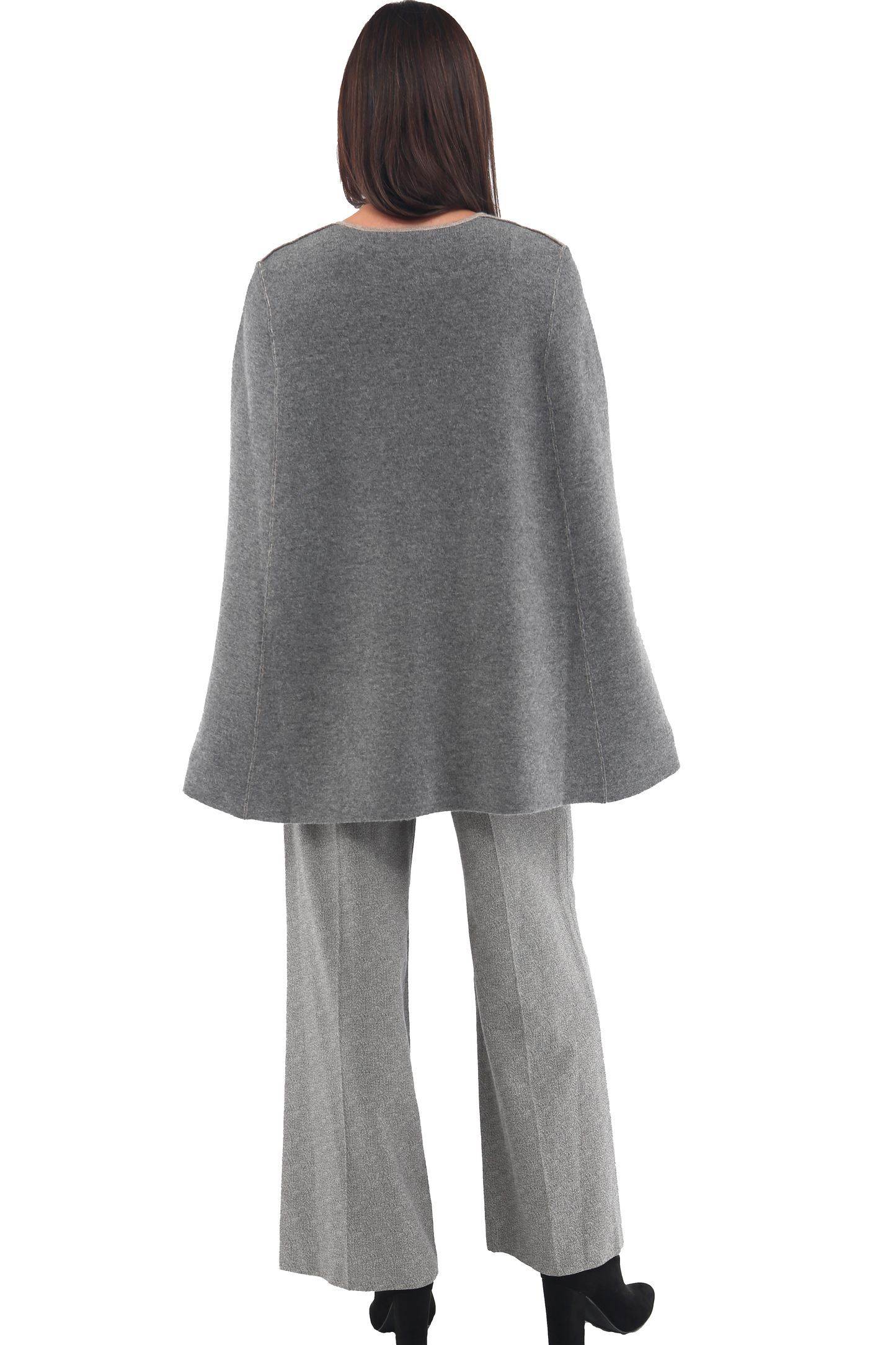 Cashmere Blend Zip Front Reversible Cape
