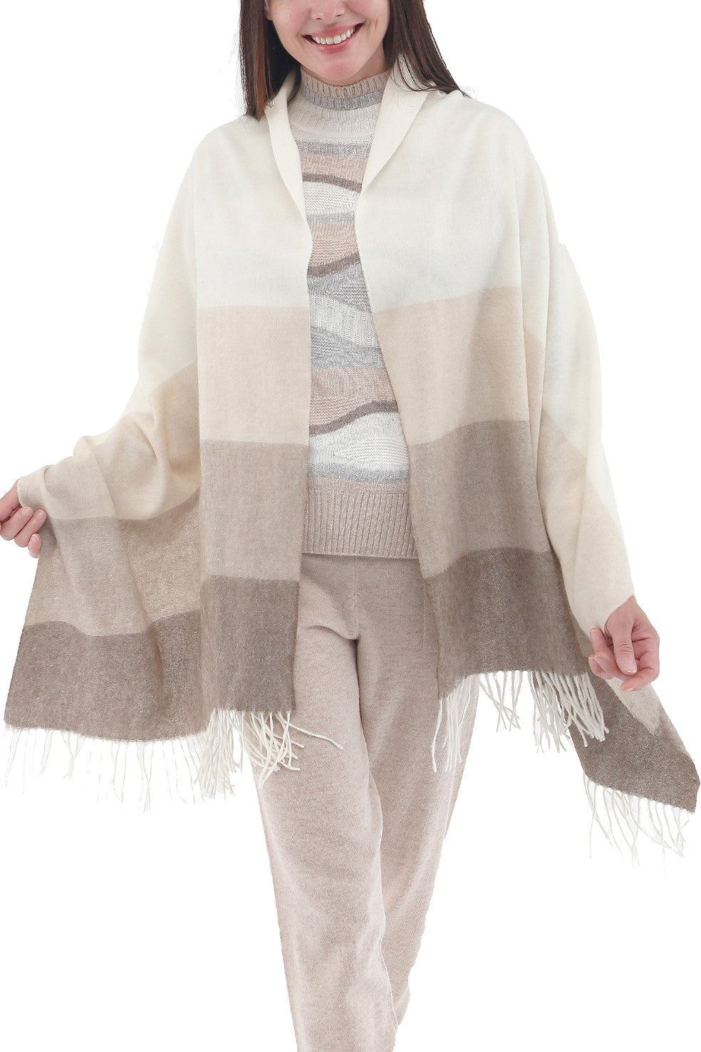 Woven Cashmere Shawl Eco-Friendly Mongolian Cashmere