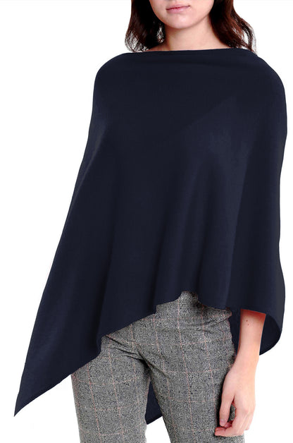100% Cashmere Elegant Long Poncho Top
