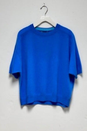 Cashmere Elbow Sleeve Crew Neck Pullover