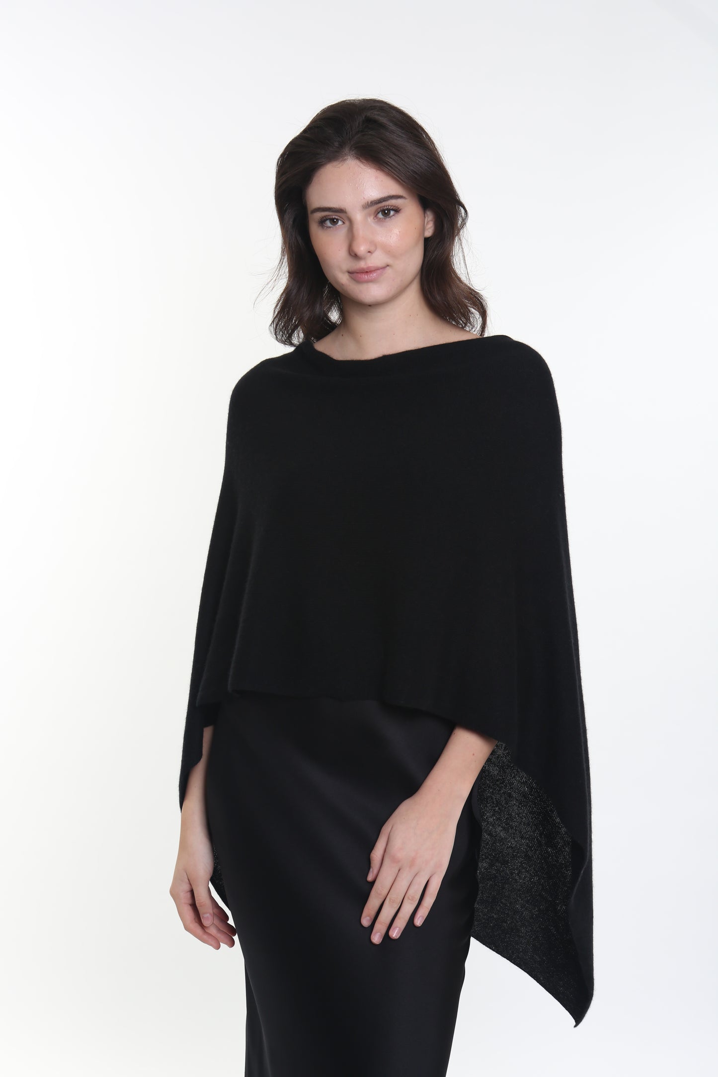 100% Cashmere Elegant Long Poncho Top