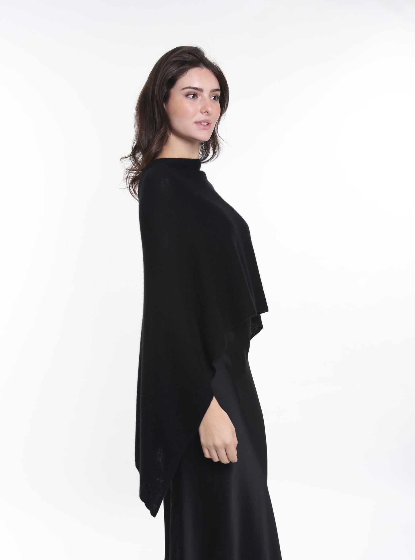 100% Cashmere Elegant Long Poncho Top