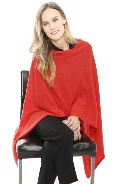 100% Cashmere Elegant Long Poncho Top