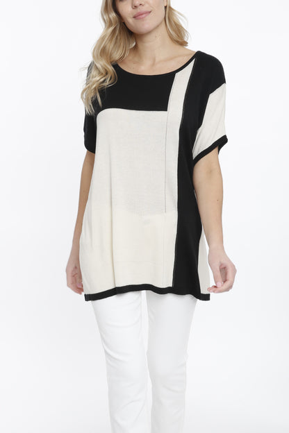 Cashmere Blend Color Block Tunic