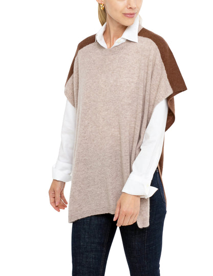 Cashmere Color Blocked Poncho