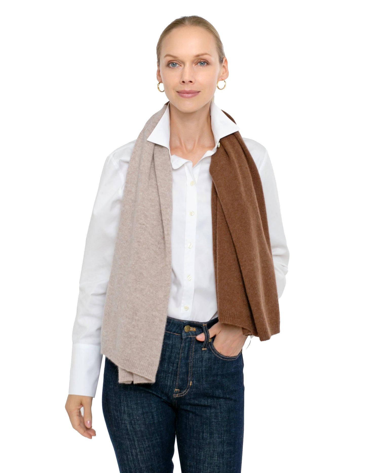 Cashmere Color Blocked Poncho