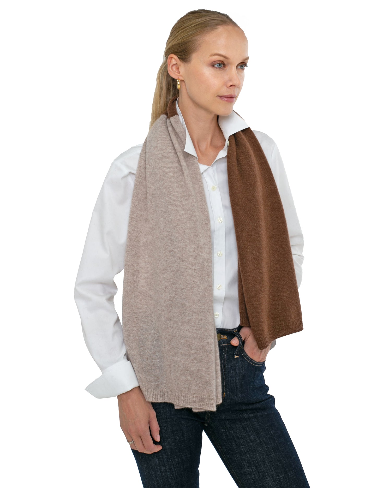 Cashmere Color Blocked Poncho