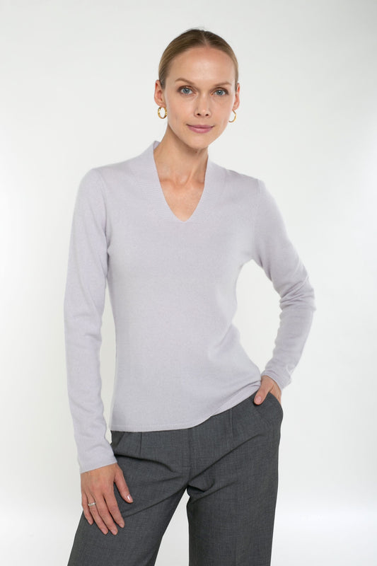 Baby Cashmere Stand Collar V-Neck