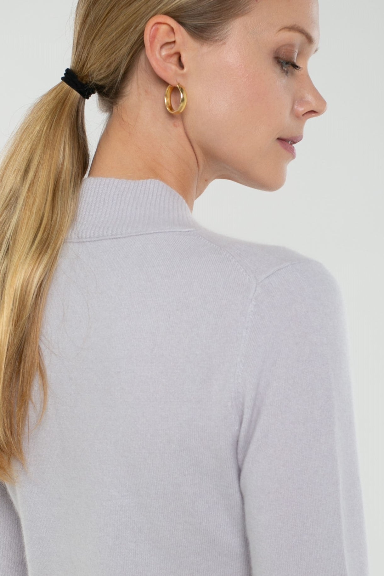 Baby Cashmere Stand Collar V-Neck