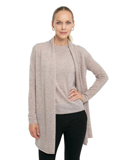 100% Cashmere Open Cardigan