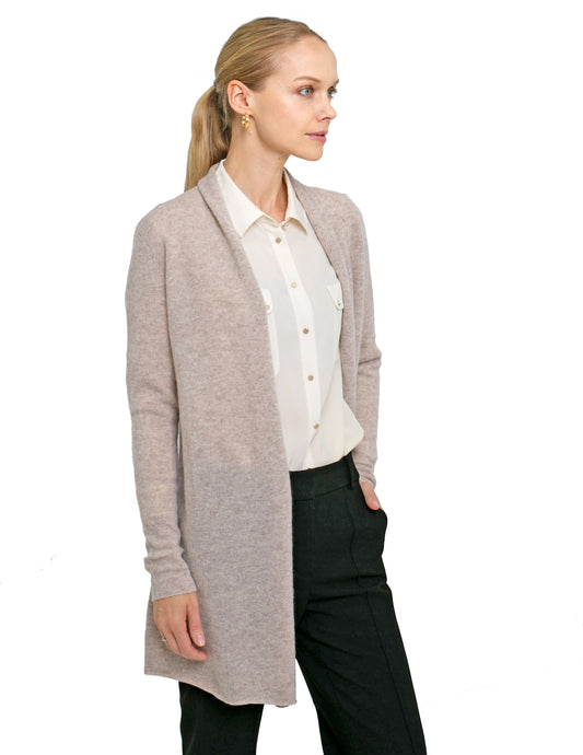 100% Cashmere Open Cardigan