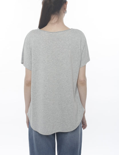 Circle Yoke Scoop Neck Tee