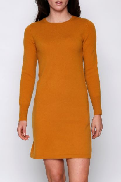 Cashmere Long Sleeve Crew Neck Dress