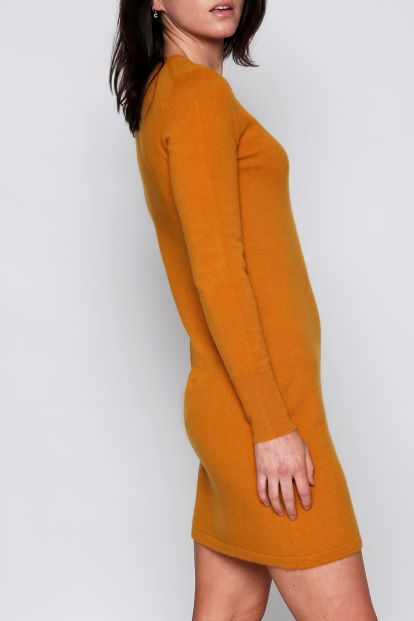 Cashmere Long Sleeve Crew Neck Dress