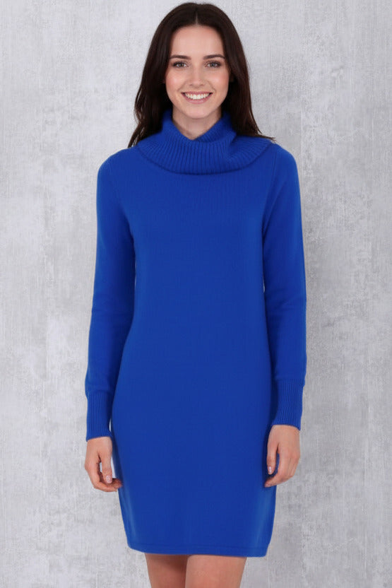 InCashmere Cowl Neck Cashmere Sweaterdress