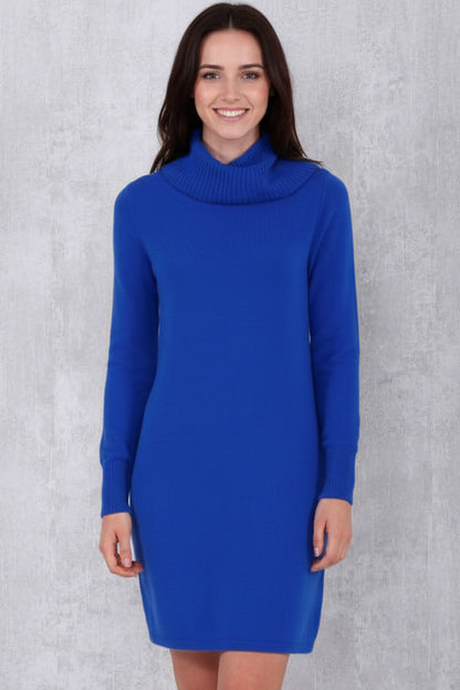 cashmere bodycon dress Autumn Cashmere Bodycon Square Neck Dress - Periwinkle & White